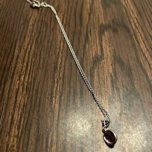 Judith Ripka sterling amethyst pendant 18 inch stamped 925 on closing